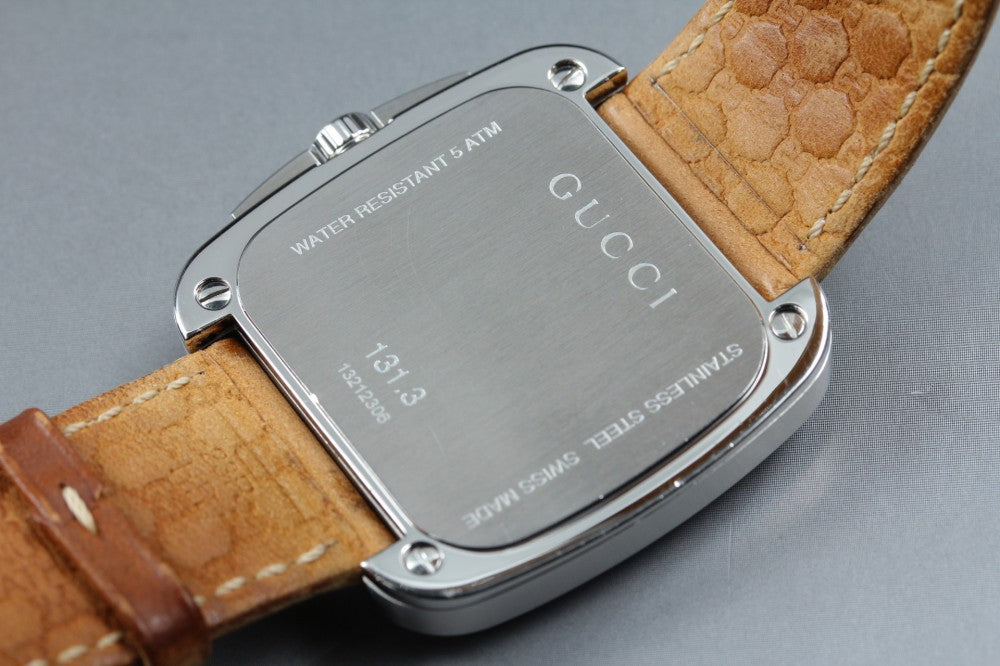 Near MINT GUCCI Coupe YA131301/131.3 Beige Quartz 39.4mm Men's Watch
