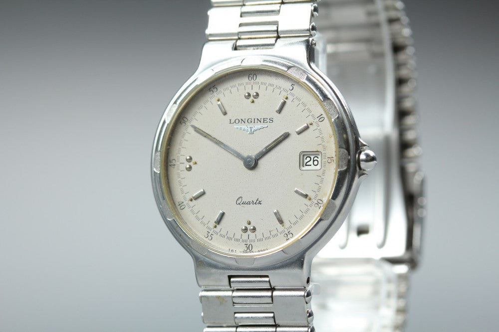Near MINT LONGINES Conquest 161 4940 Grey Quartz 31.5mm Men's Watch