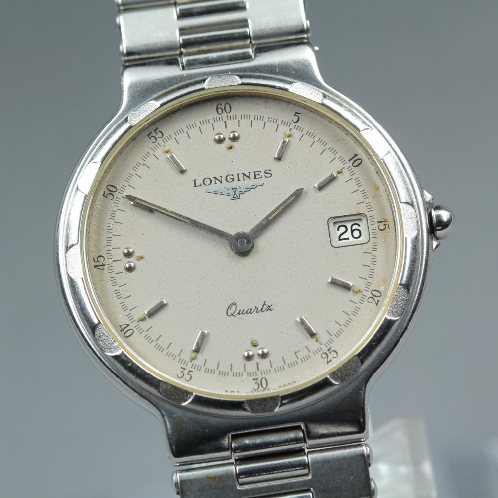 Near MINT LONGINES Conquest 161 4940 Grey Quartz 31.5mm Men's Watch