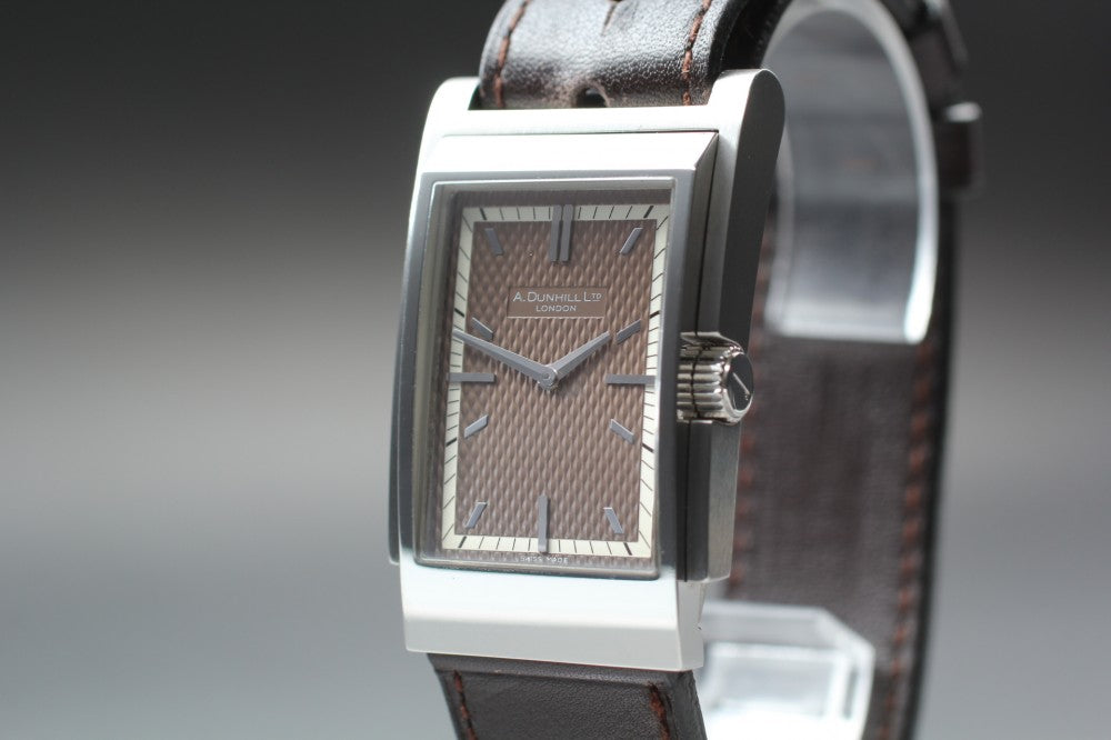 Near MINT DUNHILL Wafer 8035 Brown Quartz 26.2mm Men's Watch