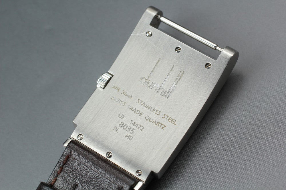 Near MINT DUNHILL Wafer 8035 Brown Quartz 26.2mm Men's Watch