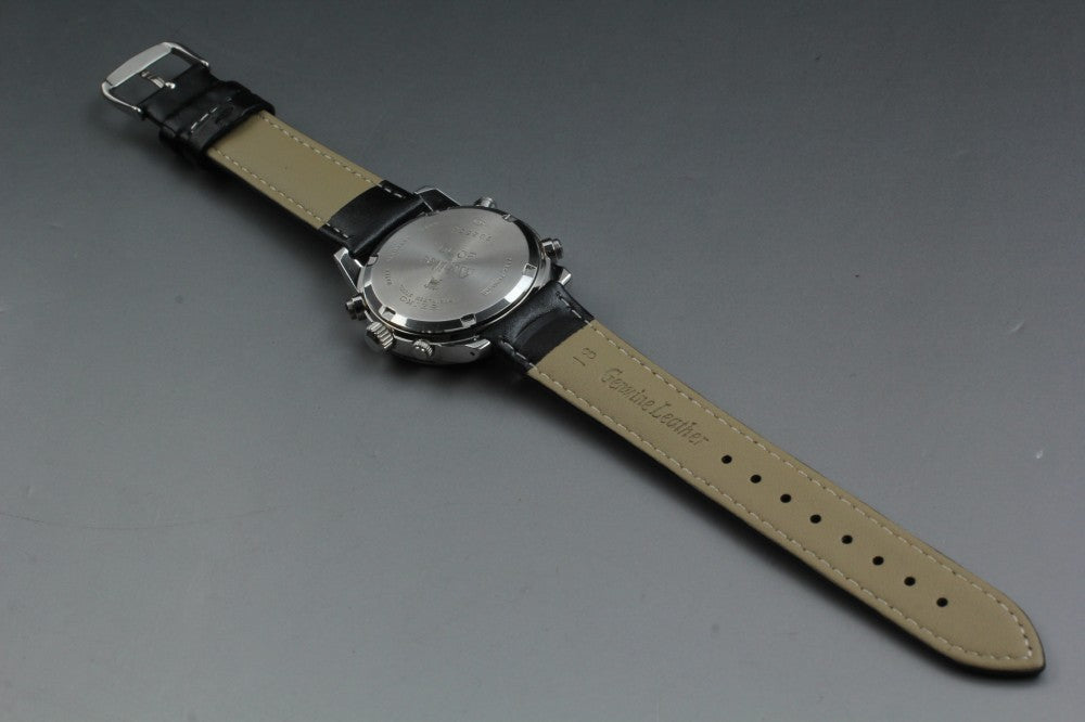 Near MINT SEIKO SUS Chronograph 7T32-7E90 Black Quartz 36mm Men's Watch