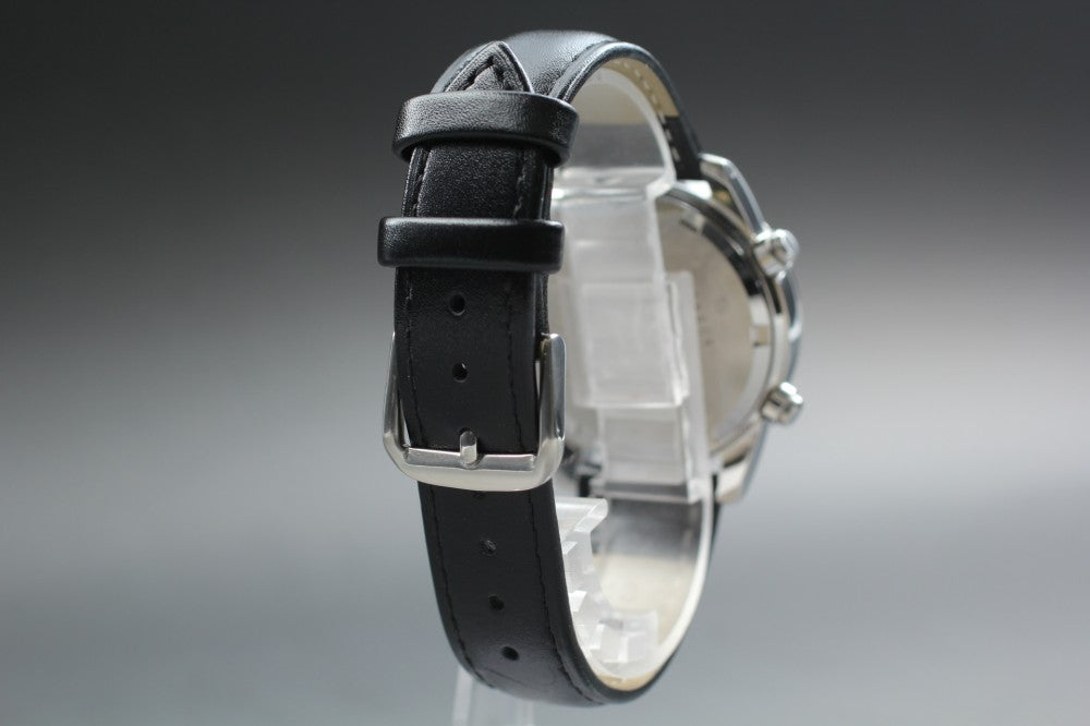 Near MINT SEIKO SUS Chronograph 7T32-7E90 Black Quartz 36mm Men's Watch