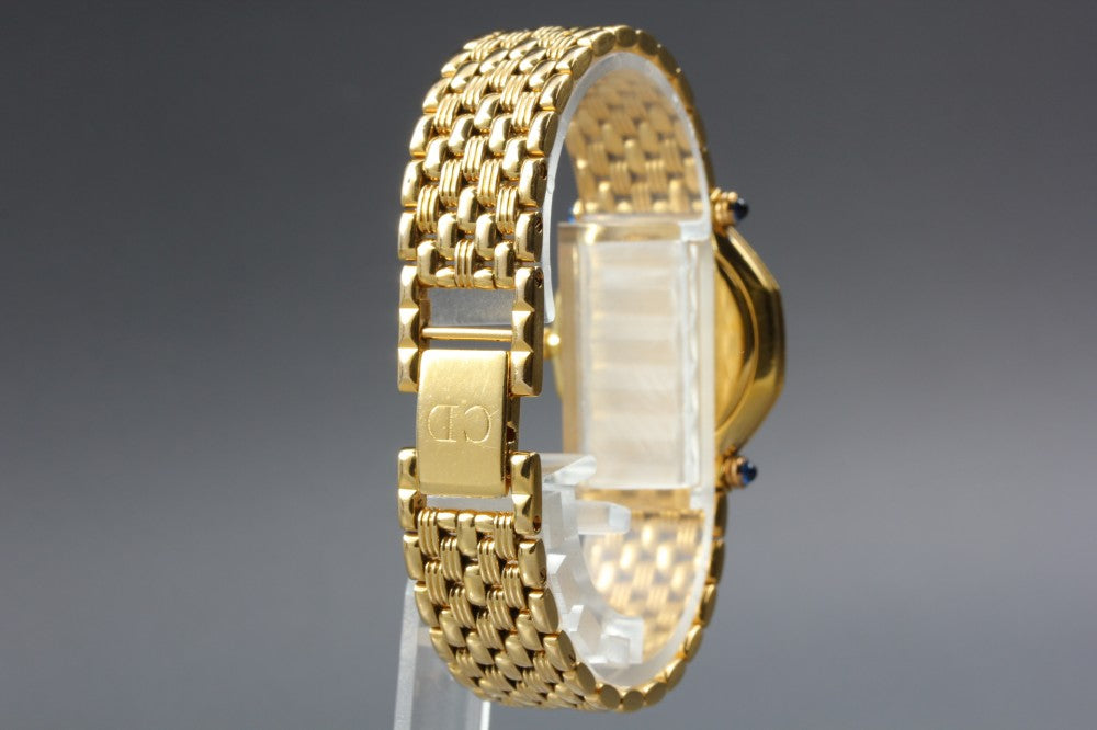 Near MINT Christian Dior D64-151 Gold Quartz 25.3mm Ladies Watch
