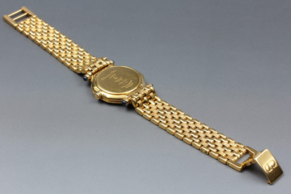 Near MINT Christian Dior D64-151 Gold Quartz 25.3mm Ladies Watch