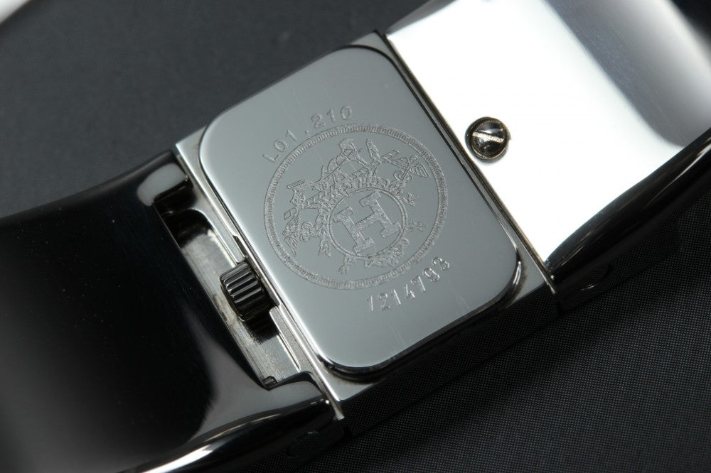 Near MINT HERMES Loquet L01.210 Silver Quartz 19mm Ladies Watch