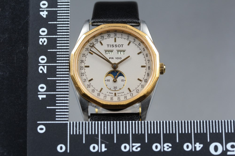 Near MINT TISSOT PR100 P356/456 Grey Quartz 29.5mm Men's Watch