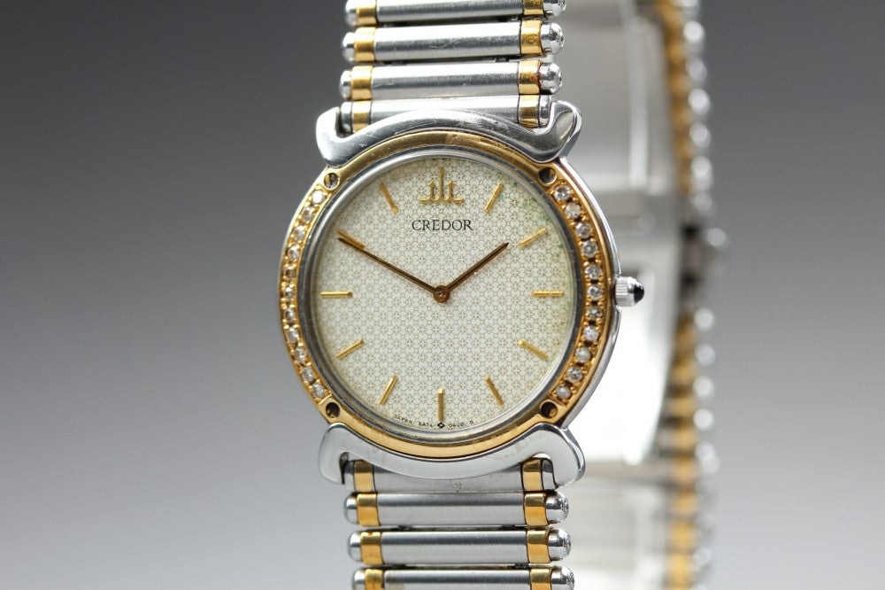 SEIKO Credor 5A74-0190 Gold Quartz 30.3mm Men's Watch