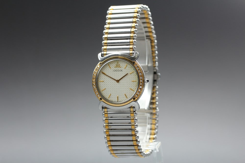 SEIKO Credor 5A74-0190 Gold Quartz 30.3mm Men's Watch