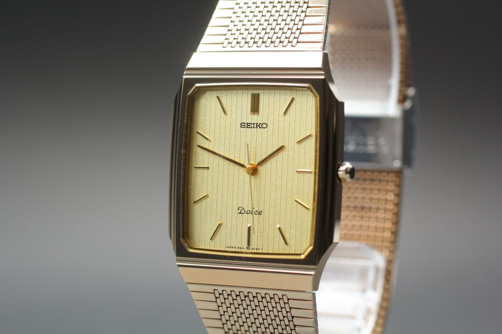 MINT SEIKO Dolce 9531-5160 Gold Quartz 28mm Men's Watch 1981
