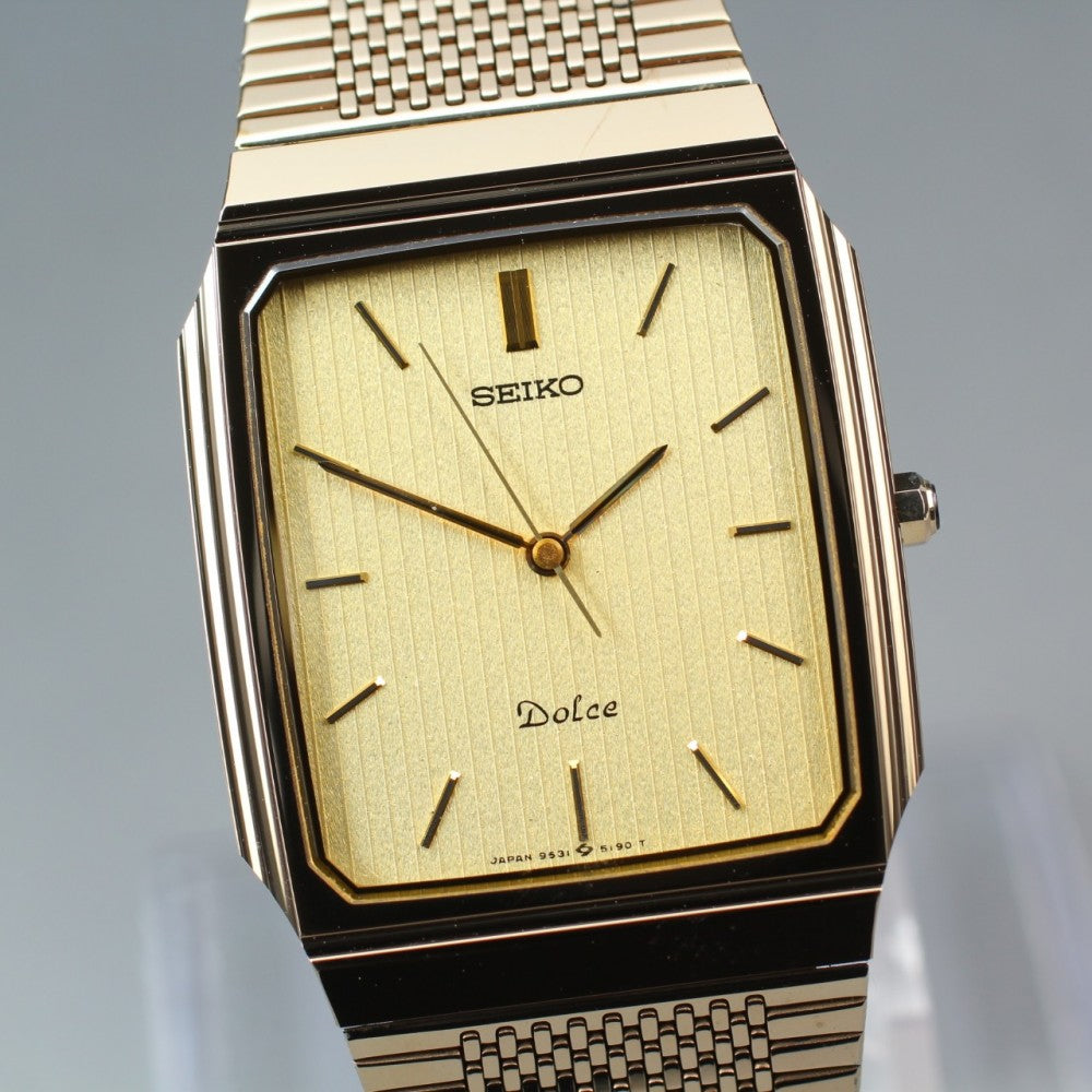 MINT SEIKO Dolce 9531-5160 Gold Quartz 28mm Men's Watch 1981