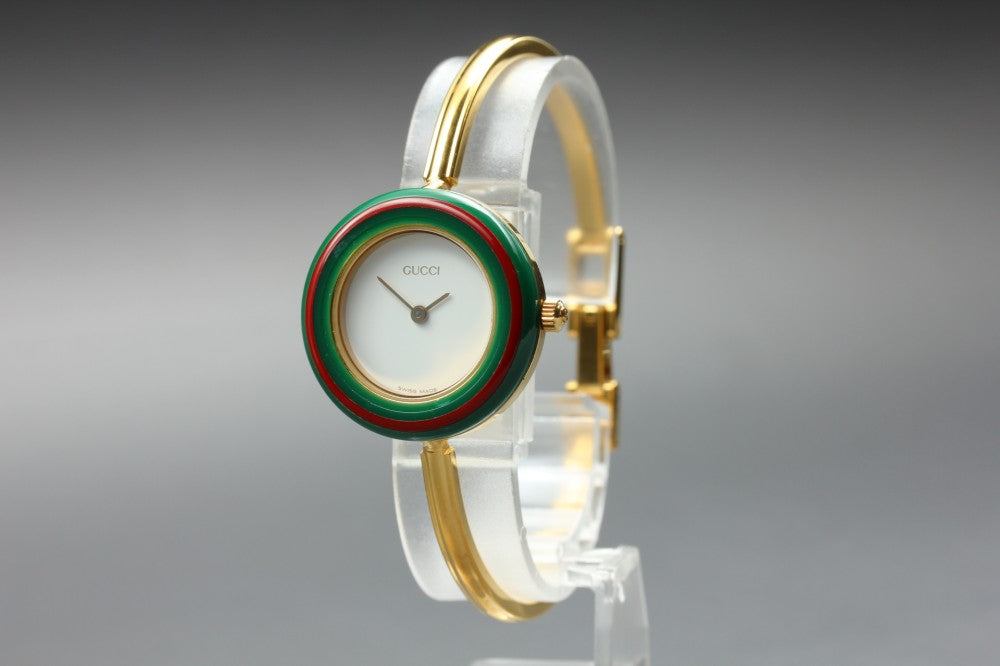 Near MINT GUCCI 11/12.2 White Quartz 26mm Ladies Watch