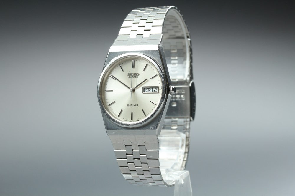 Near MINT SEIKO Majesta 9063-6000 Silver Quartz 32mm Men's Watch 1983