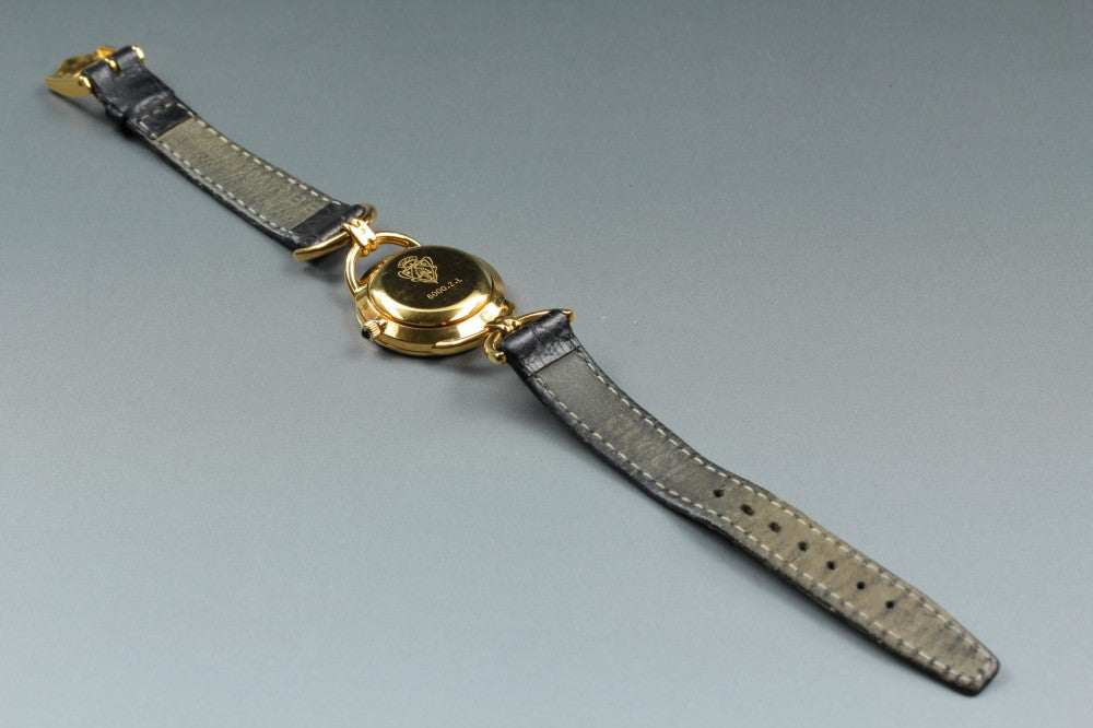 Near MINT GUCCI 6000.2.L Black Quartz 23mm Ladies Watch