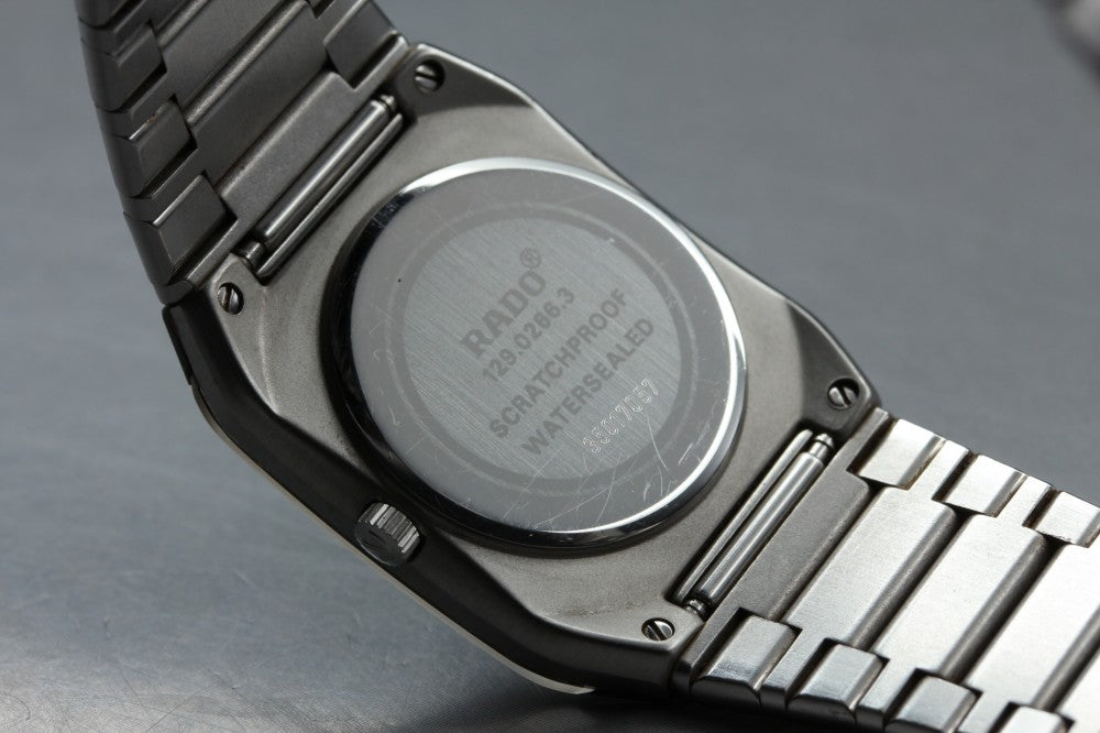 Near MINT RADO Diastar 129.0266.3 Black Quartz 28mm Men's Watch