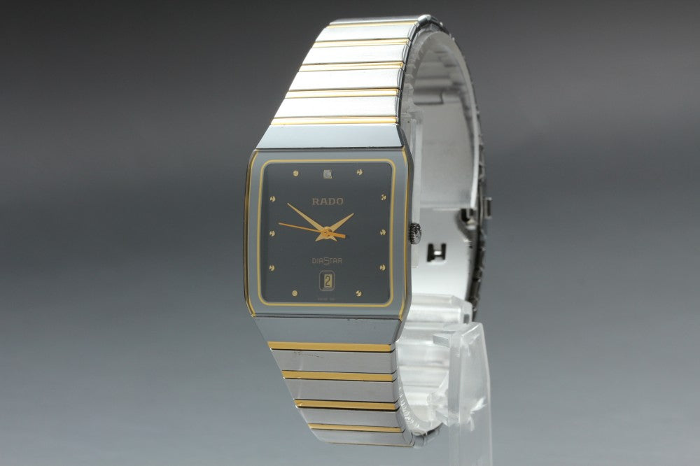 Near MINT RADO Diastar 129.0266.3 Black Quartz 28mm Men's Watch