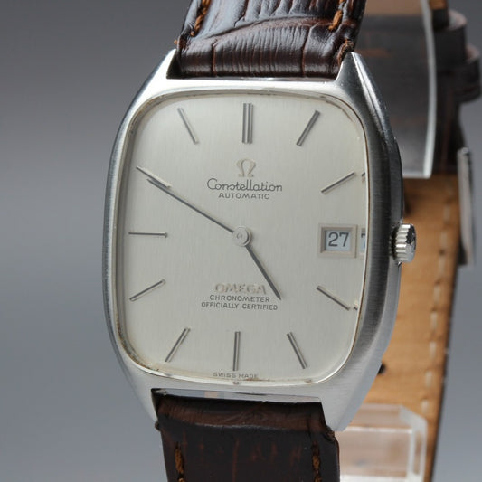 Near MINT OMEGA Constellation 154.0002 Cal.1001 Silver Auto 31.6mm Men's Watch 1971