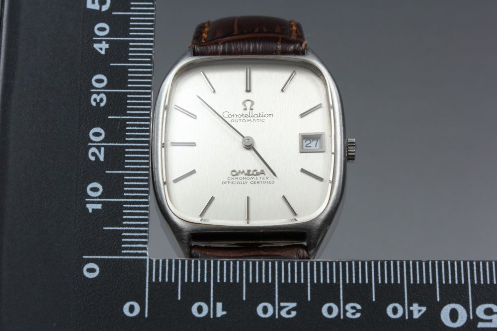 Near MINT OMEGA Constellation 154.0002 Cal.1001 Silver Auto 31.6mm Men's Watch 1971