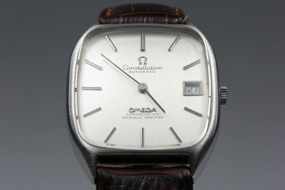 Near MINT OMEGA Constellation 154.0002 Cal.1001 Silver Auto 31.6mm Men's Watch 1971