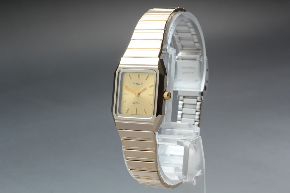 Near MINT RADO Diastar 133.9717.3 Gold Quartz 19.8mm Ladies Watch