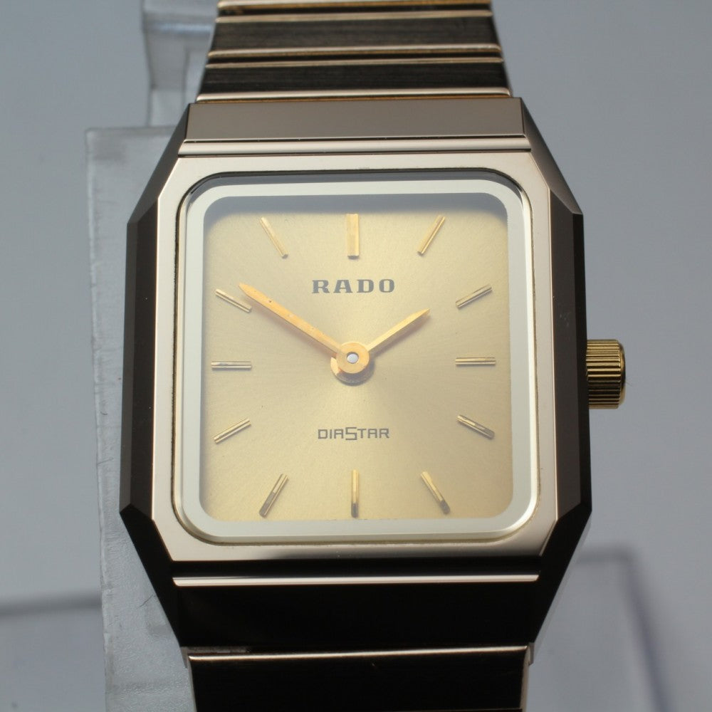 Near MINT RADO Diastar 133.9717.3 Gold Quartz 19.8mm Ladies Watch