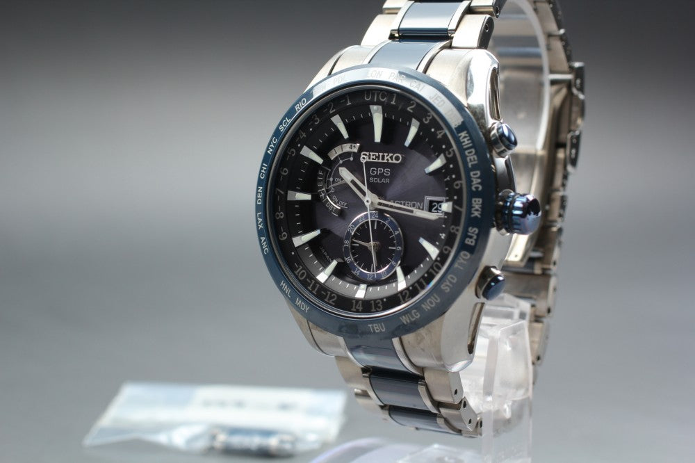 Near MINT SEIKO Astron SBXA019/7X52-0AF0 Black Solar 46.1mm Men's Watch