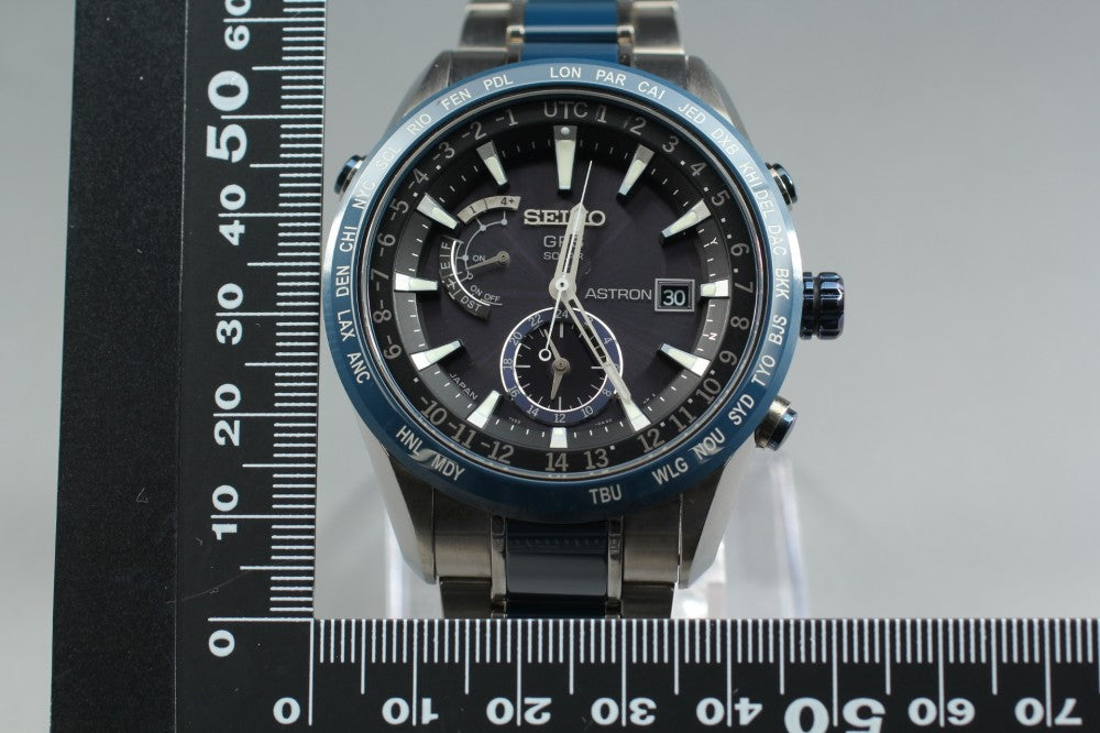 Near MINT SEIKO Astron SBXA019/7X52-0AF0 Black Solar 46.1mm Men's Watch