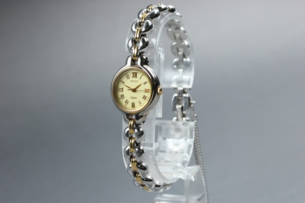 Near MINT SEIKO Belfina 4N21-0150 Gold Quartz 19.8mm Ladies Watch 1991