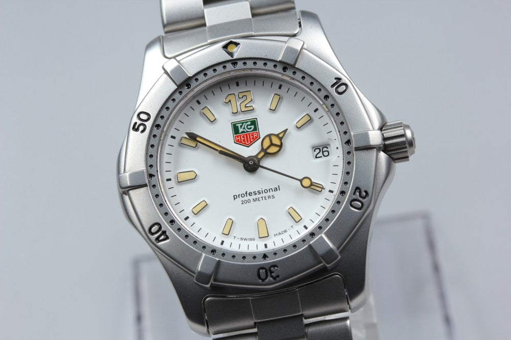 MINT TAG Heuer 2000 Professional WK1211 White Quartz 33.9mm Men's Watch