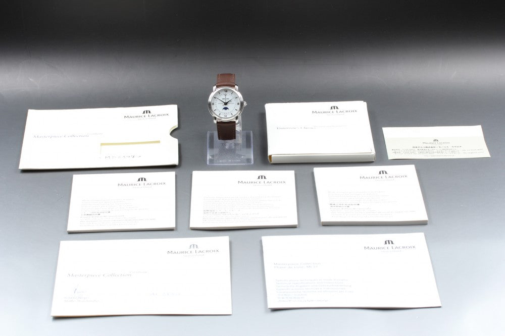 Near MINT Maurice Lacroix Masterpiece MP6347 White Auto 37.8mm Men's Watch
