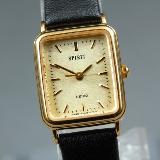 Near MINT SEIKO Spirit 1F21-5B30 Gold Quartz 18.5mm Ladies Watch 1998