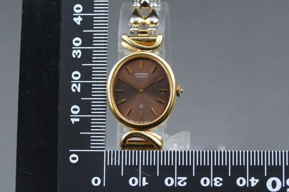SEIKO 1400-5450 Brown Quartz 19.8mm Ladies Watch 1980