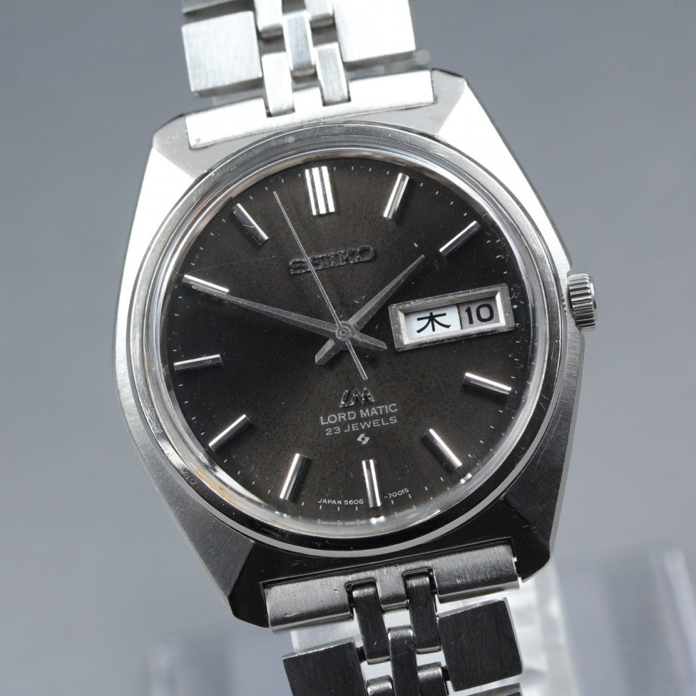 SEIKO Lord Matic 5606-7000 Black Auto 34.4mm Men's Watch 1971