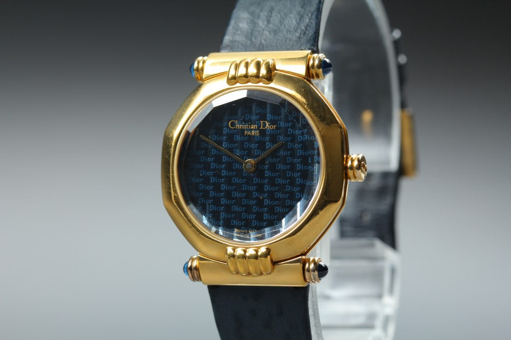 Near MINT Christian Dior 64151 Blue Quartz 25.4mm Ladies Watch