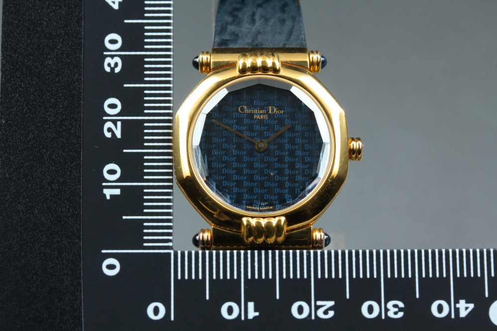 Near MINT Christian Dior 64151 Blue Quartz 25.4mm Ladies Watch