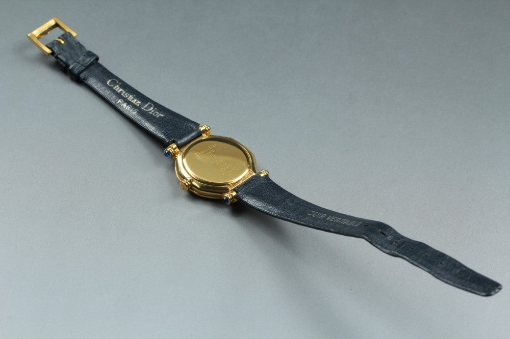Near MINT Christian Dior 64151 Blue Quartz 25.4mm Ladies Watch