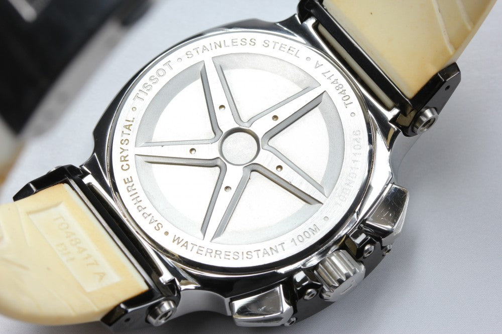 Near MINT TISSOT T-Race Chronograph T048417A Black Quartz 41.5mm Men's Watch