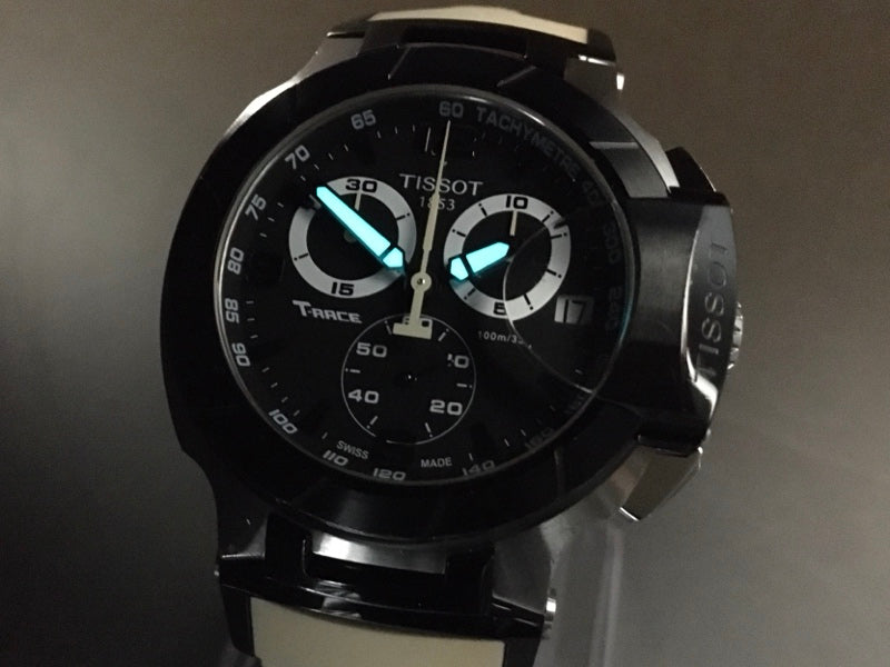 Near MINT TISSOT T-Race Chronograph T048417A Black Quartz 41.5mm Men's Watch