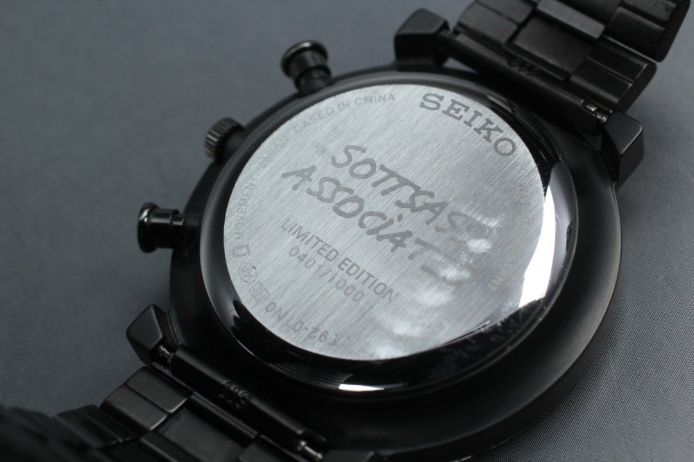 Near MINT SEIKO Spirit Sottsass SCEB037/7T92-0TN0 Black Quartz 38.8mm Men's Watch