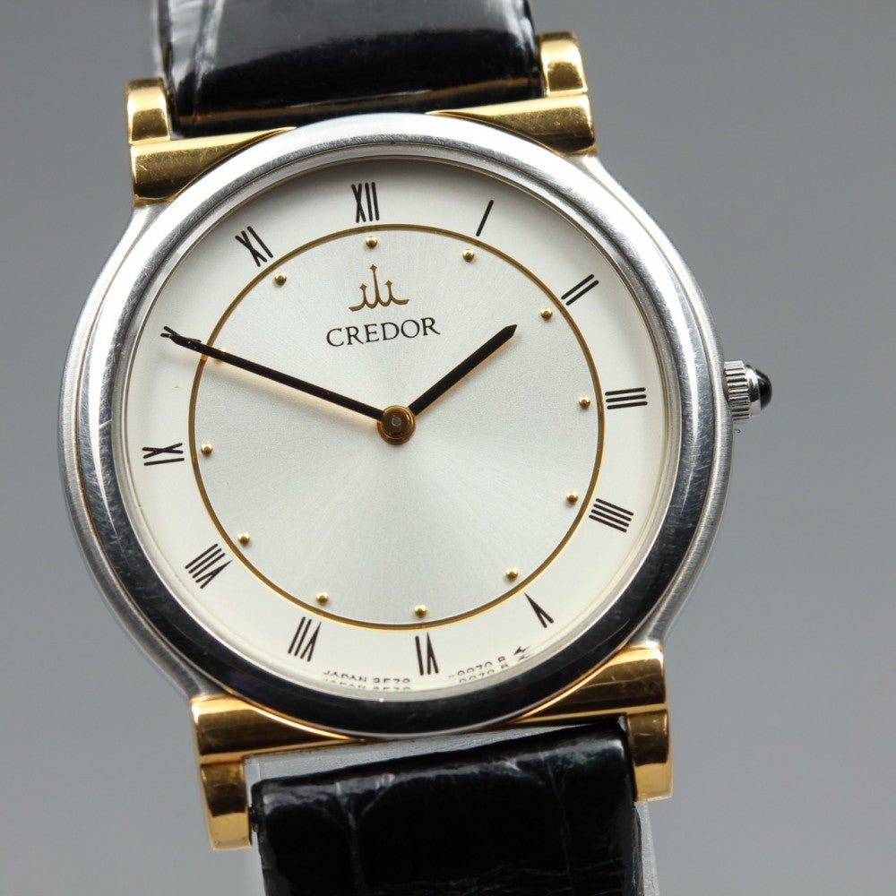 Near MINT SEIKO Credor 2F70-0020 Silver Quartz 23.1mm Ladies Watch 1992
