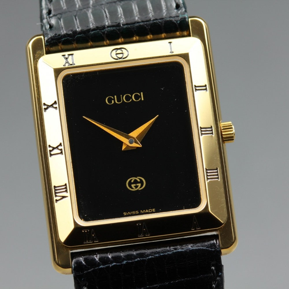 Near MINT GUCCI 4200M Black Quartz 23.4mm Men's Watch