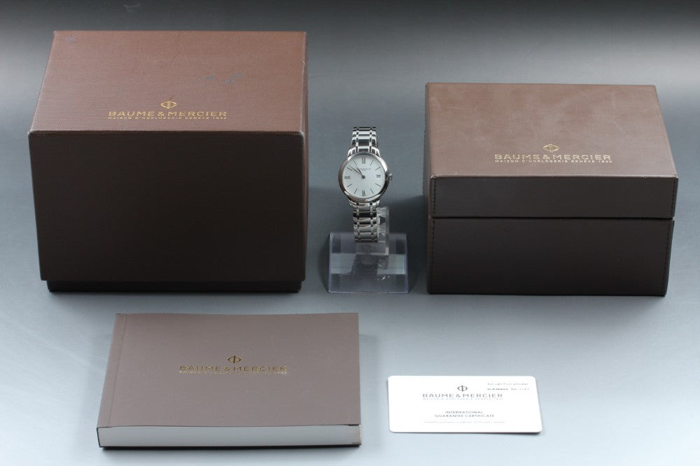 Near MINT Baume&Mercier Classima 65808 White Quartz 30.8mm Unisex Watch