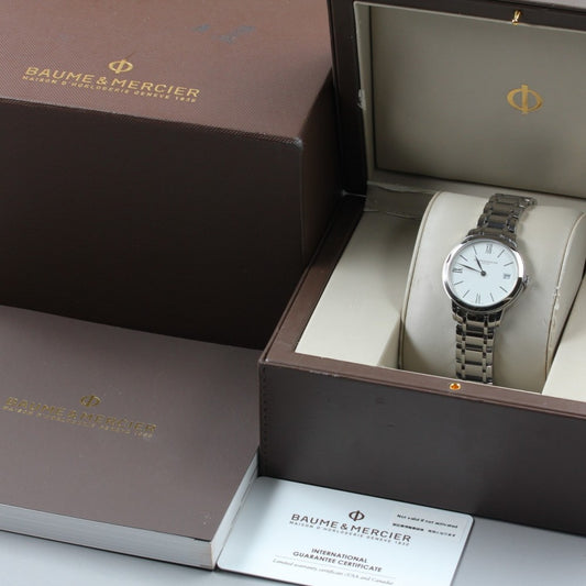 Near MINT Baume&Mercier Classima 65808 White Quartz 30.8mm Unisex Watch