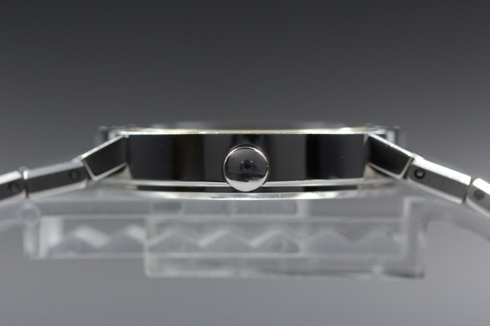 Near MINT BVLGARI BB30SSD Black Quartz 29.9mm Unisex Watch