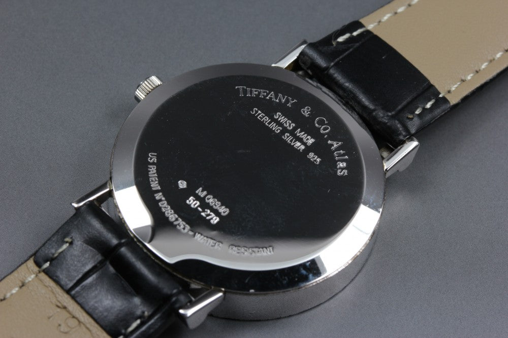 Near MINT TIFFANY&Co. Atlas M06940 Silver Auto 35.9mm Men's Watch