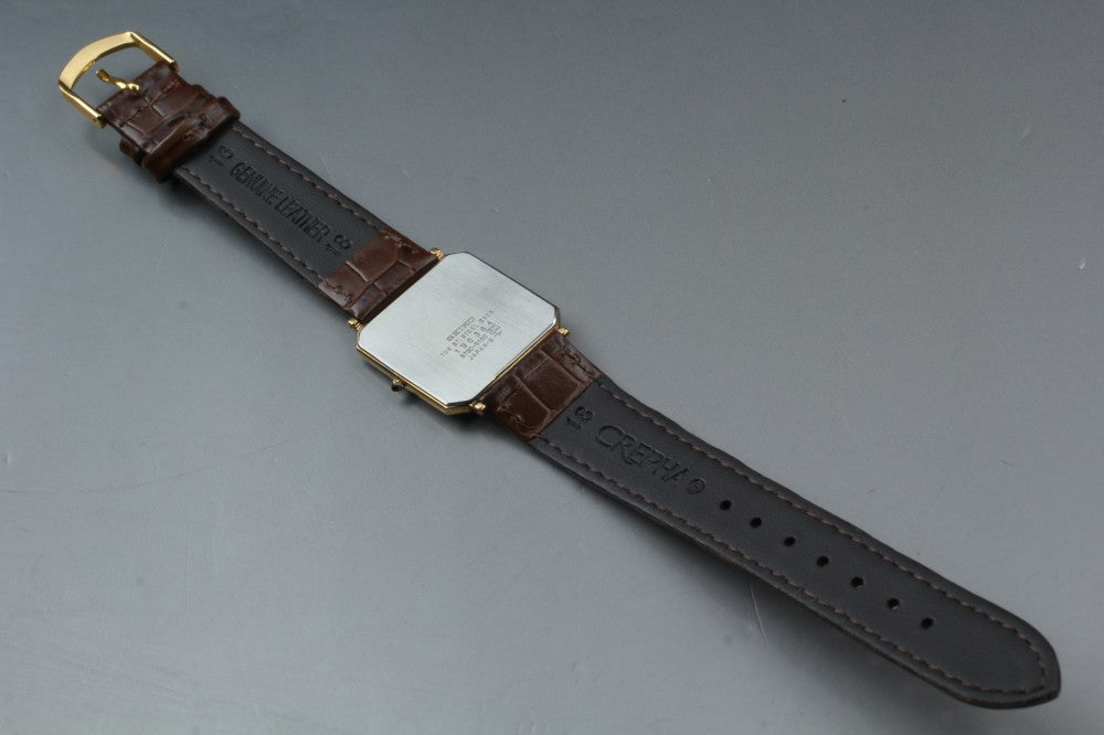 Near MINT SEIKO Dolce 6730-5160 Gold Quartz 26.2mm Men's Watch 1971