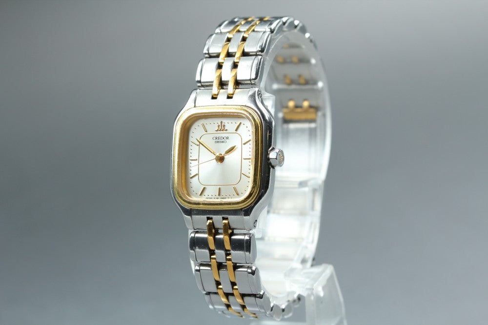 Near MINT SEIKO Credor 4J81-5A00 Silver Quartz 21.2mm Ladies Watch 1998