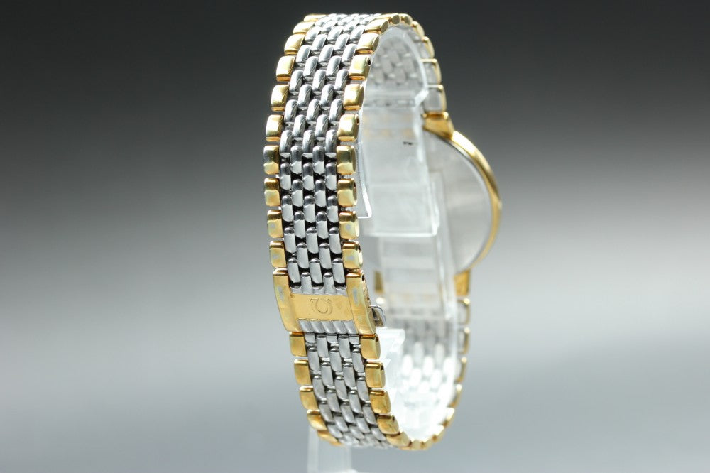 Near MINT OMEGA De Ville 395.0875.2 Gold Quartz 32mm Men's Watch