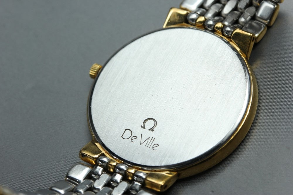 Near MINT OMEGA De Ville 395.0875.2 Gold Quartz 32mm Men's Watch