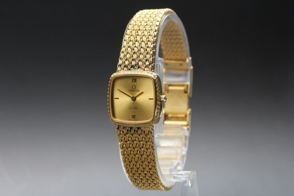 Near MINT OMEGA De Ville 791.0897 Cal.1455 Gold Quartz 19.5mm Ladies Watch